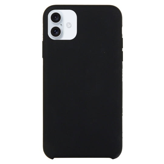 Solid Silicone Phone Case For iPhone 16 Plus(Black)