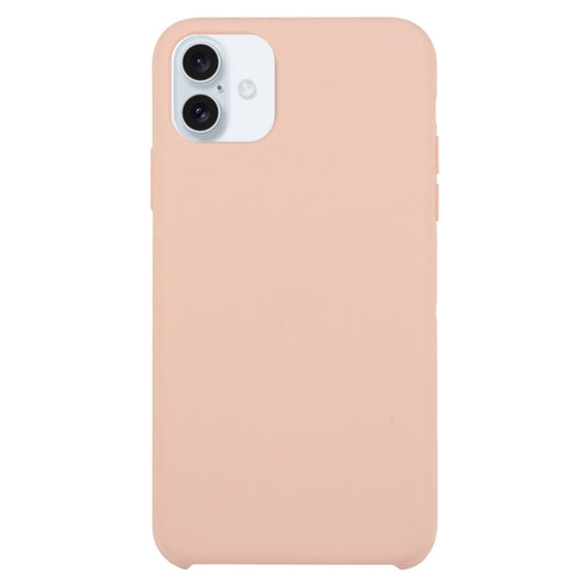 Solid Silicone Phone Case For iPhone 16(Pink) - iPhone 16 Cases by buy2fix | Online Shopping UK | buy2fix