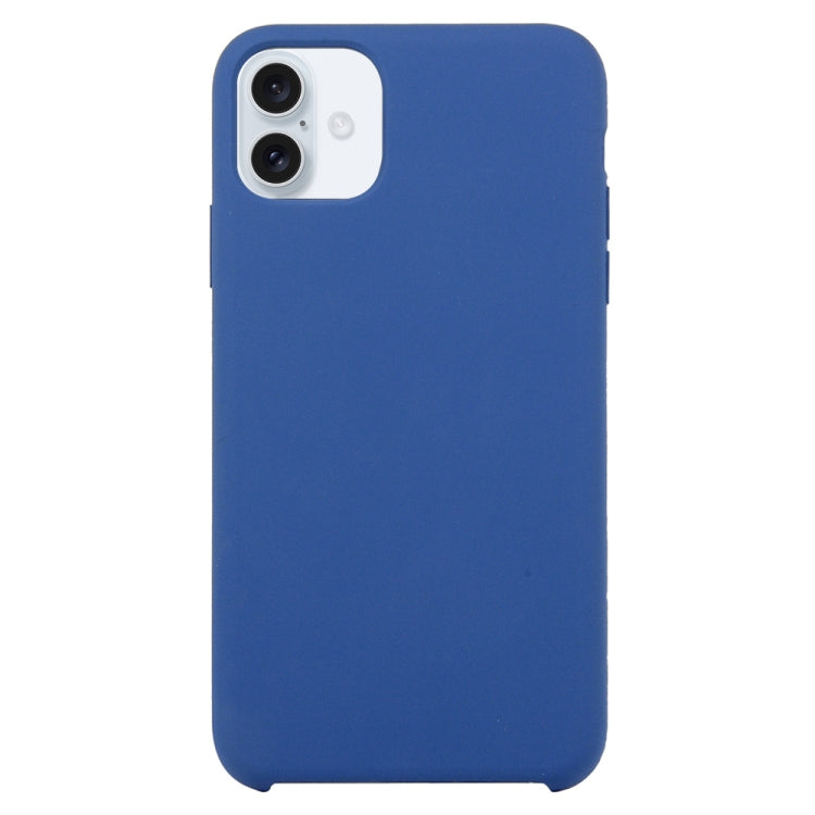 Solid Silicone Phone Case For iPhone 16(Blue) - iPhone 16 Cases by buy2fix | Online Shopping UK | buy2fix
