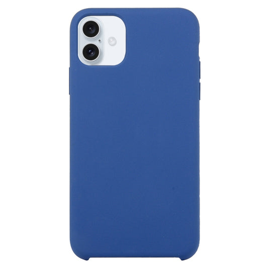 Solid Silicone Phone Case For iPhone 16(Blue) - iPhone 16 Cases by buy2fix | Online Shopping UK | buy2fix