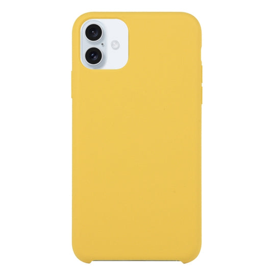 Solid Silicone Phone Case For iPhone 16(Yellow) - iPhone 16 Cases by buy2fix | Online Shopping UK | buy2fix
