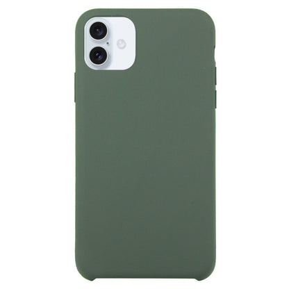 Solid Silicone Phone Case For iPhone 16(Dark Green) - iPhone 16 Cases by buy2fix | Online Shopping UK | buy2fix