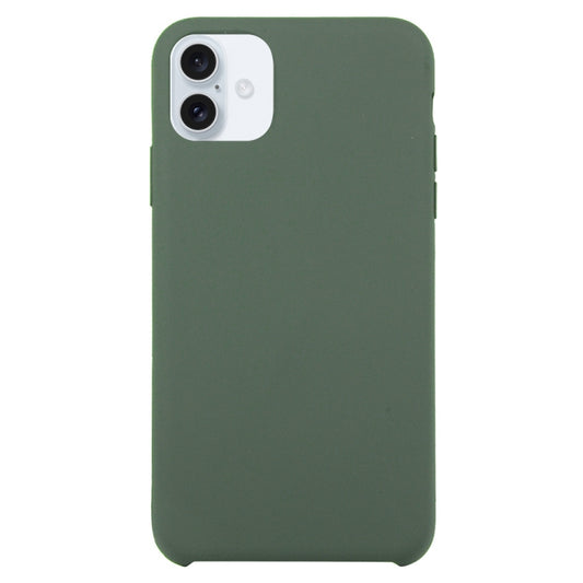 Solid Silicone Phone Case For iPhone 16(Dark Green) - iPhone 16 Cases by buy2fix | Online Shopping UK | buy2fix