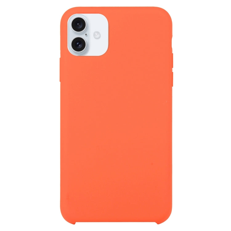 Solid Silicone Phone Case For iPhone 16(Orange) - iPhone 16 Cases by buy2fix | Online Shopping UK | buy2fix