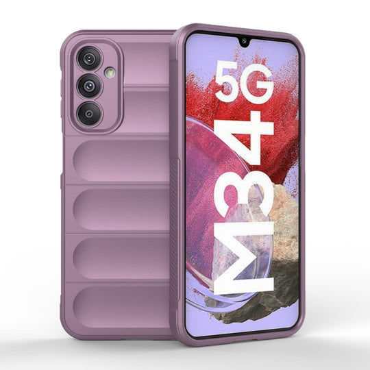 For Samsung Galaxy M34 5G India Magic Shield TPU + Flannel Phone Case(Purple)