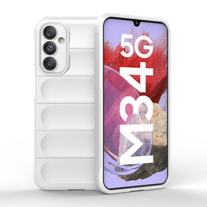 For Samsung Galaxy M34 5G India Magic Shield TPU + Flannel Phone Case(White) by buy2fix