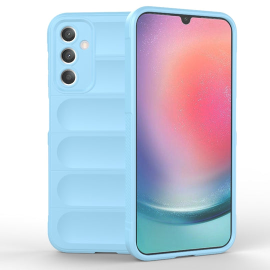 For Samsung Galaxy A25 5G Magic Shield TPU + Flannel Phone Case(Light Blue)
