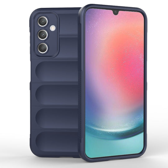 For Samsung Galaxy A25 5G Magic Shield TPU + Flannel Phone Case(Dark Blue)