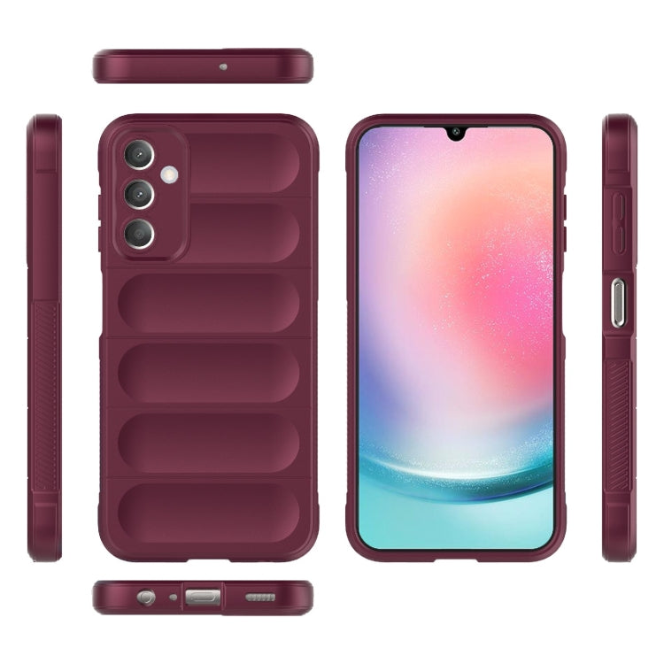 For Samsung Galaxy A25 5G Magic Shield TPU + Flannel Phone Case(Wine Red) by buy2fix