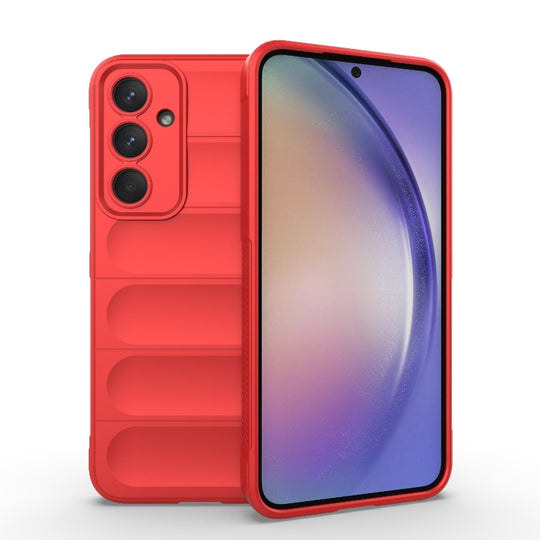 For Samsung Galaxy A35 5G Magic Shield TPU + Flannel Phone Case(Red)