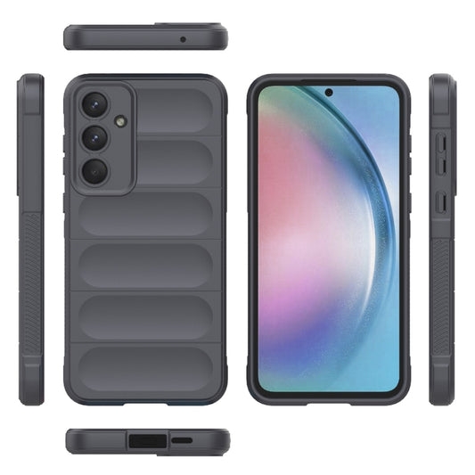 For Samsung Galaxy A55 5G Magic Shield TPU + Flannel Phone Case(Dark Grey) by buy2fix