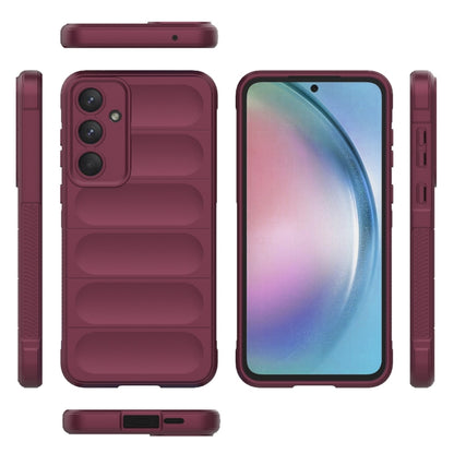 For Samsung Galaxy A55 5G Magic Shield TPU + Flannel Phone Case(Wine Red) by buy2fix