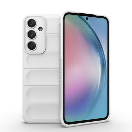 For Samsung Galaxy A55 5G Magic Shield TPU + Flannel Phone Case(White)