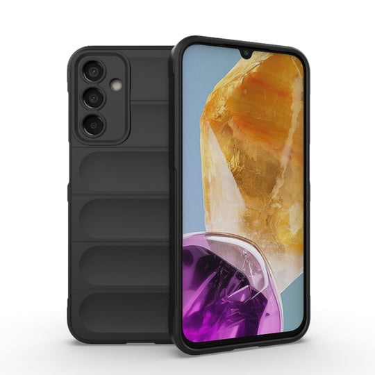 For Samsung Galaxy M15 5G Global Magic Shield TPU + Flannel Phone Case(Black)