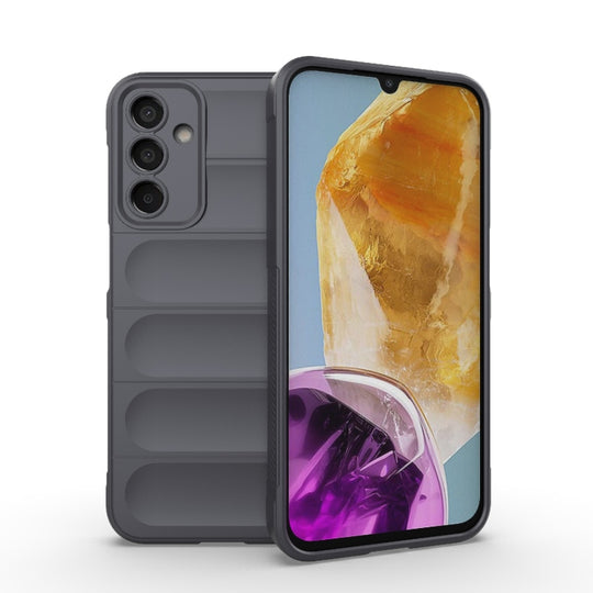 For Samsung Galaxy M15 5G Global Magic Shield TPU + Flannel Phone Case(Dark Grey)