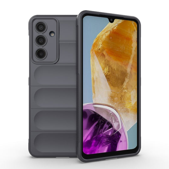 For Samsung Galaxy M55 5G Magic Shield TPU + Flannel Phone Case(Dark Grey)