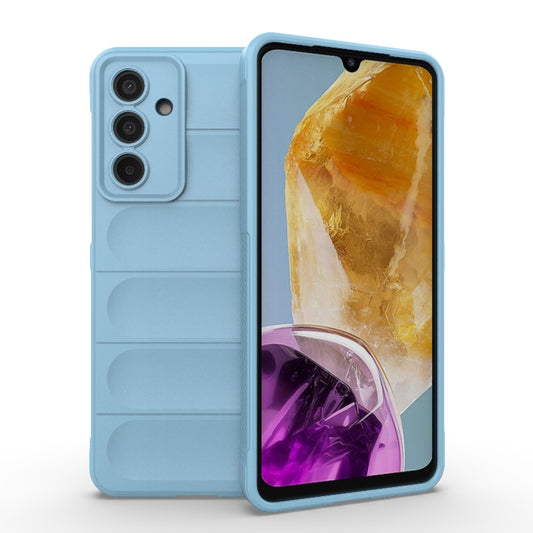 For Samsung Galaxy M55 5G Magic Shield TPU + Flannel Phone Case(Light Blue) by buy2fix