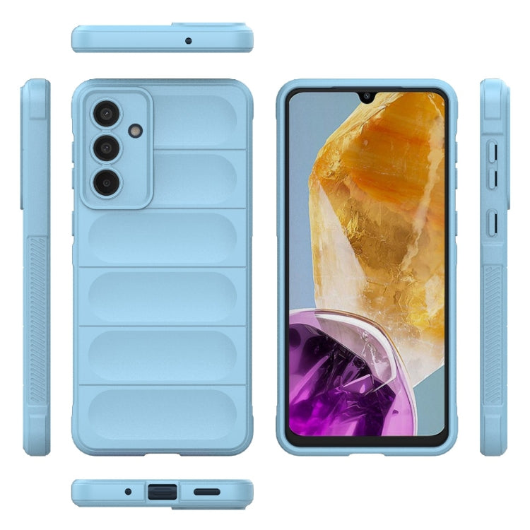 For Samsung Galaxy M55 5G Magic Shield TPU + Flannel Phone Case(Light Blue) by buy2fix