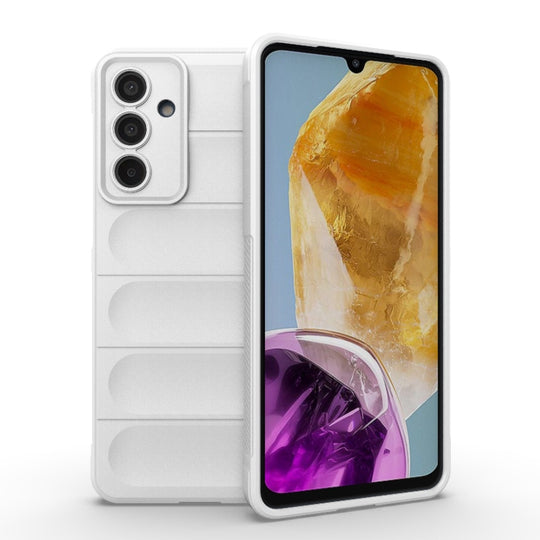 For Samsung Galaxy M55 5G Magic Shield TPU + Flannel Phone Case(White)