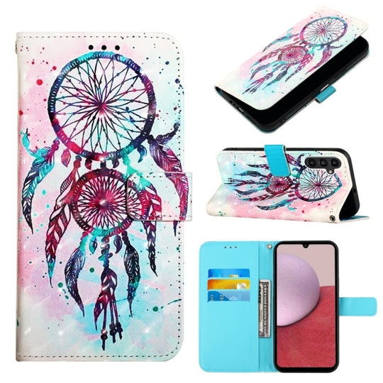 For Samsung Galaxy A25 5G / A24 3D Painting Horizontal Flip Leather Phone Case(Color Drop Wind Chimes)