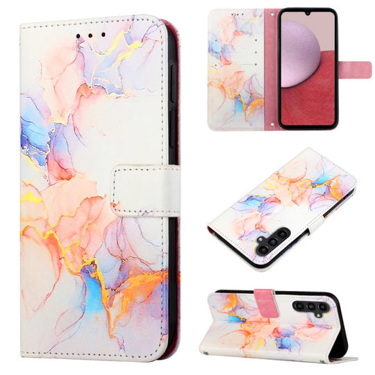For Samsung Galaxy A05s PT003 Marble Pattern Flip Leather Phone Case(Galaxy Marble White LS004)