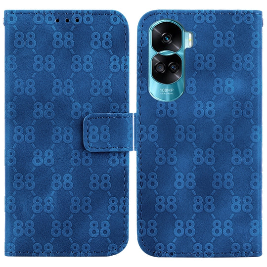 For Honor 90 Lite Double 8-shaped Embossed Leather Phone Case(Blue)