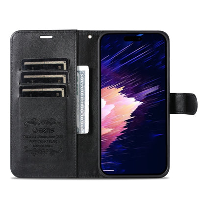 For iPhone 15 AZNS Sheepskin Texture Flip Leather Phone Case(Black) - iPhone 15 Cases by AZNS | Online Shopping UK | buy2fix