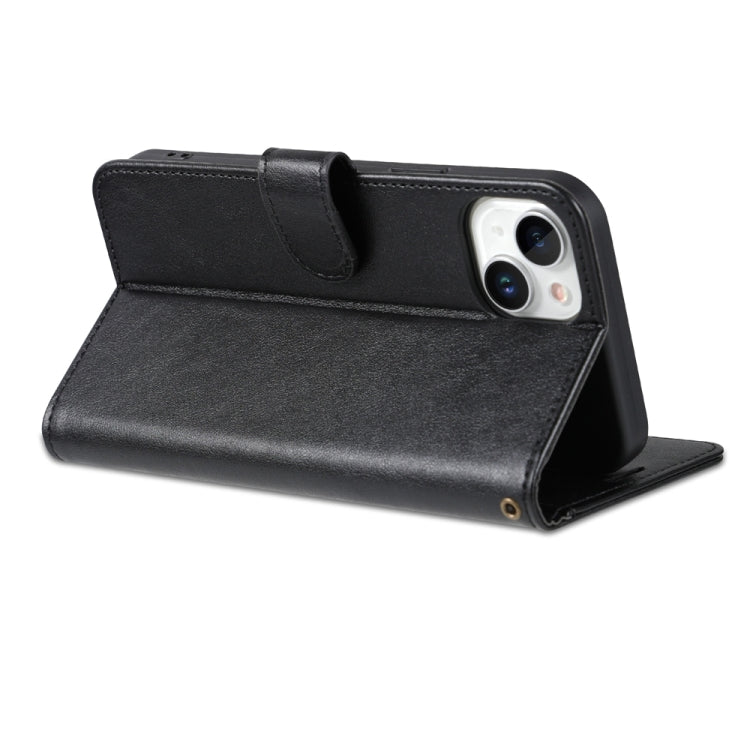 For iPhone 15 AZNS Sheepskin Texture Flip Leather Phone Case(Black) - iPhone 15 Cases by AZNS | Online Shopping UK | buy2fix