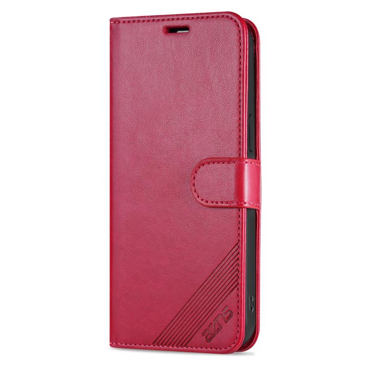 For iPhone 16e AZNS Sheepskin Texture Flip Leather Phone Case(Red) - iPhone 16e Cases by AZNS | Online Shopping UK | buy2fix