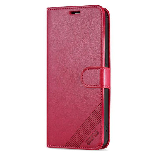 For iPhone 16e AZNS Sheepskin Texture Flip Leather Phone Case(Red) - iPhone 16e Cases by AZNS | Online Shopping UK | buy2fix