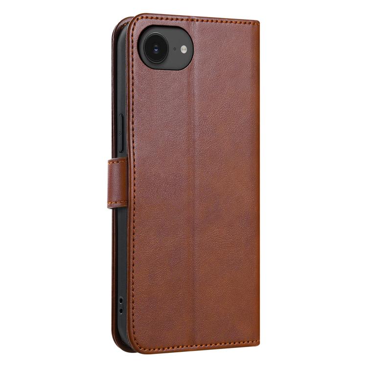 For iPhone 16e AZNS Sheepskin Texture Flip Leather Phone Case(Brown) - iPhone 16e Cases by AZNS | Online Shopping UK | buy2fix