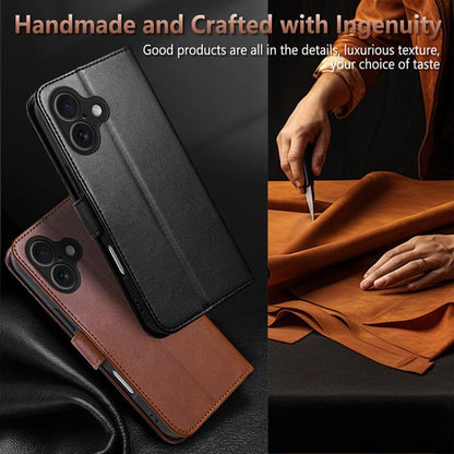 For iPhone 17 AZNS Sheepskin Texture Flip Leather Phone Case(Brown) - iPhone 17 Cases by AZNS | Online Shopping UK | buy2fix