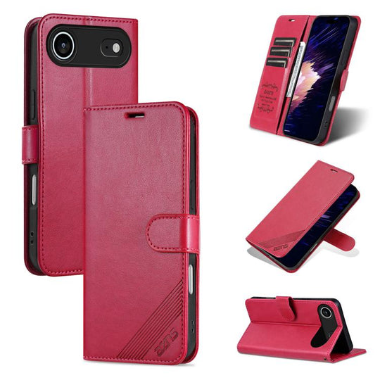 For iPhone Air AZNS Sheepskin Texture Flip Leather Phone Case(Red)