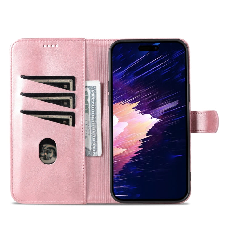 For iPhone 15 AZNS Skin Feel Calf Texture Flip Leather Phone Case(Rose Gold) - iPhone 15 Cases by AZNS | Online Shopping UK | buy2fix
