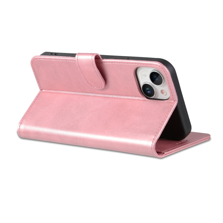 For iPhone 15 AZNS Skin Feel Calf Texture Flip Leather Phone Case(Rose Gold) - iPhone 15 Cases by AZNS | Online Shopping UK | buy2fix