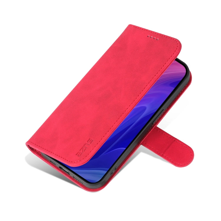 For iPhone 15 Pro AZNS Skin Feel Calf Texture Flip Leather Phone Case(Red) - iPhone 15 Pro Cases by AZNS | Online Shopping UK | buy2fix