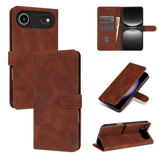 For iPhone Air AZNS Skin Feel Calf Texture Flip Leather Phone Case(Brown) - iPhone Air Cases by AZNS | Online Shopping UK | buy2fix