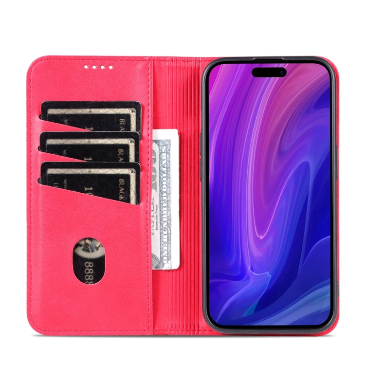 For iPhone 15 Pro AZNS Magnetic Calf Texture Flip Leather Phone Case(Red) - iPhone 15 Pro Cases by AZNS | Online Shopping UK | buy2fix