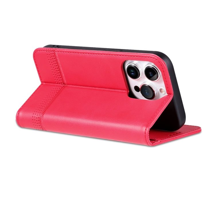 For iPhone 15 Pro AZNS Magnetic Calf Texture Flip Leather Phone Case(Red) - iPhone 15 Pro Cases by AZNS | Online Shopping UK | buy2fix