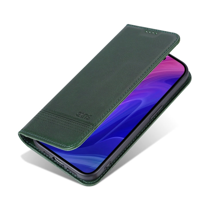For iPhone 15 Pro AZNS Magnetic Calf Texture Flip Leather Phone Case(Dark Green) - iPhone 15 Pro Cases by AZNS | Online Shopping UK | buy2fix