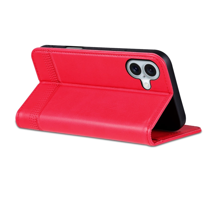 For iPhone 16 Plus AZNS Magnetic Calf Texture Flip Leather Phone Case(Red) - iPhone 16 Plus Cases by AZNS | Online Shopping UK | buy2fix