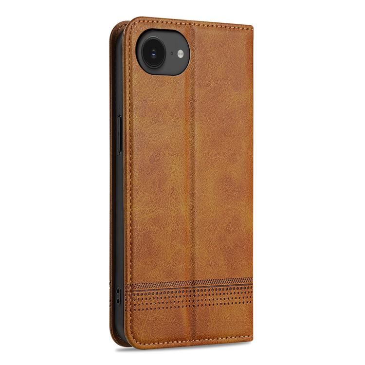 For iPhone 16e AZNS Magnetic Calf Texture Flip Leather Phone Case(Light Brown) - iPhone 16e Cases by AZNS | Online Shopping UK | buy2fix