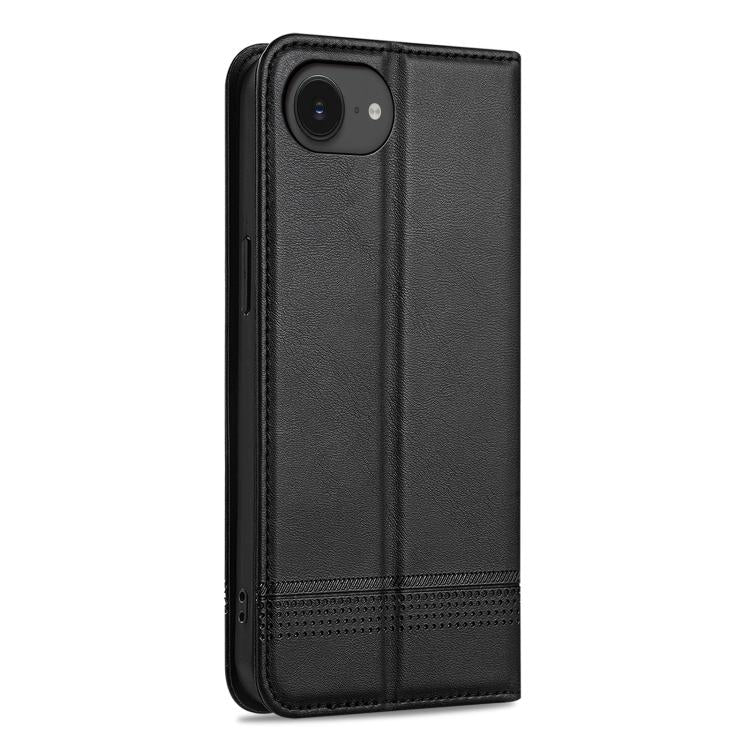 For iPhone 16e AZNS Magnetic Calf Texture Flip Leather Phone Case(Black) - iPhone 16e Cases by AZNS | Online Shopping UK | buy2fix