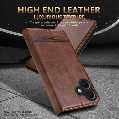 For iPhone 17 AZNS Magnetic Calf Texture Flip Leather Phone Case(Light Brown) - iPhone 17 Cases by AZNS | Online Shopping UK | buy2fix