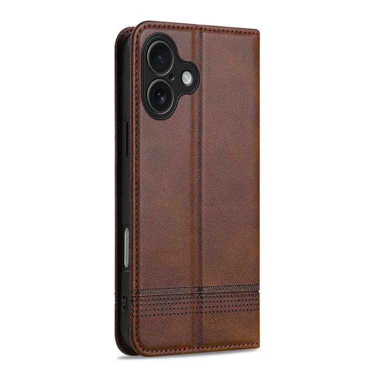 For iPhone 17 AZNS Magnetic Calf Texture Flip Leather Phone Case(Dark Brown) - iPhone 17 Cases by AZNS | Online Shopping UK | buy2fix