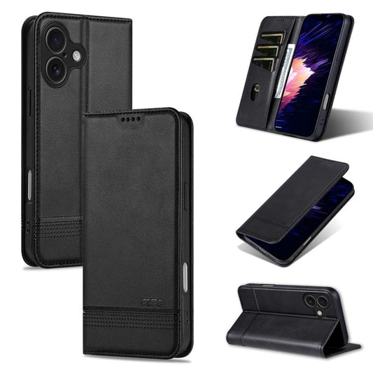 For iPhone 17 AZNS Magnetic Calf Texture Flip Leather Phone Case(Black) - iPhone 17 Cases by AZNS | Online Shopping UK | buy2fix