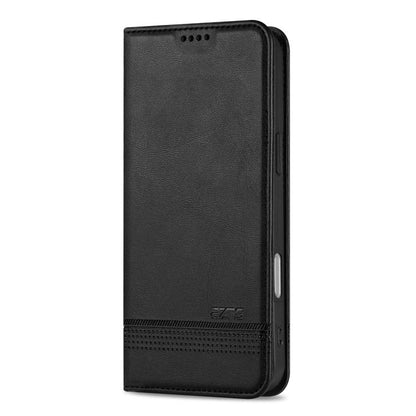 For iPhone 17 AZNS Magnetic Calf Texture Flip Leather Phone Case(Black) - iPhone 17 Cases by AZNS | Online Shopping UK | buy2fix