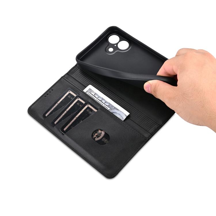 For iPhone 17 AZNS Magnetic Calf Texture Flip Leather Phone Case(Black) - iPhone 17 Cases by AZNS | Online Shopping UK | buy2fix