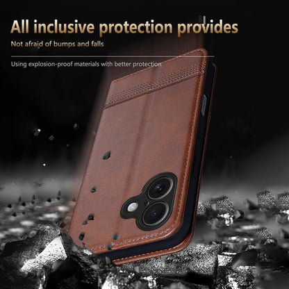 For iPhone 17 AZNS Magnetic Calf Texture Flip Leather Phone Case(Black) - iPhone 17 Cases by AZNS | Online Shopping UK | buy2fix