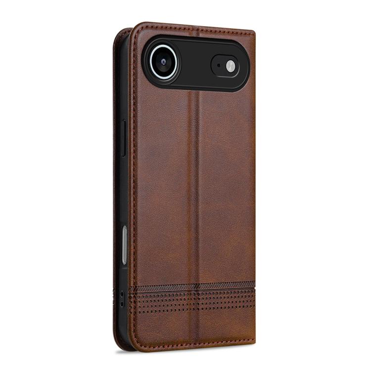 For iPhone 17 Air AZNS Magnetic Calf Texture Flip Leather Phone Case(Dark Brown) - iPhone 17 Air Cases by AZNS | Online Shopping UK | buy2fix